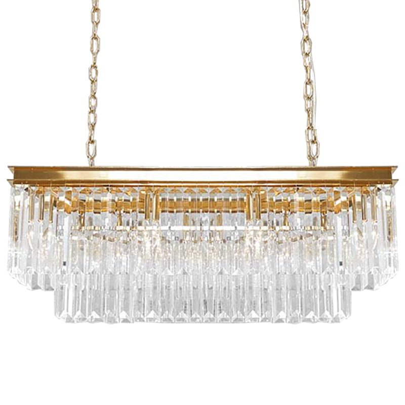 Люстра RH Odeon Chandelier Two Gold 90 Прозрачное Стекло Золотой в Самаре | Loft Concept 