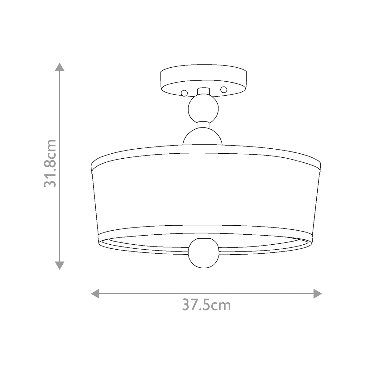Потолочный светильник с белым цилиндрическим плафоном и шарообразными деталями Hinkley в Самаре