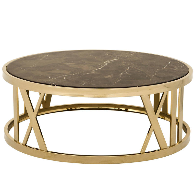 Кофейный стол Eichholtz Coffee Table Baccarat Глянцевое золото Коричневый в Самаре | Loft Concept 