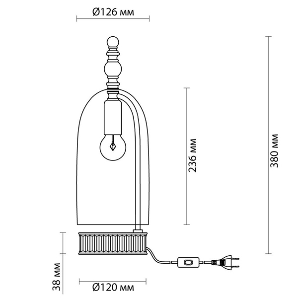 Настольная лампа Glass Dome Bronze в Самаре