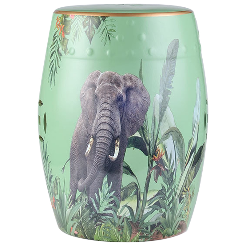 Керамический табурет Elephant Tropical Animal Ceramic Stool Green Прозрачный зеленый Серый Зеленый в Самаре | Loft Concept 