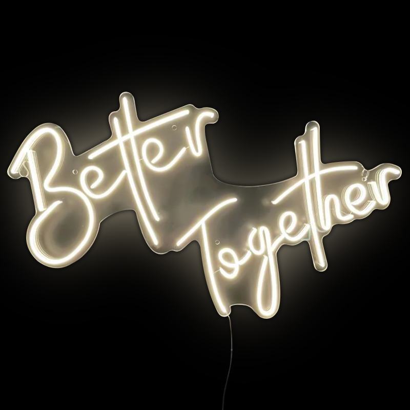 Неоновая настенная лампа Better Together Neon Wall Lamp Желтый Прозрачный в Самаре | Loft Concept 