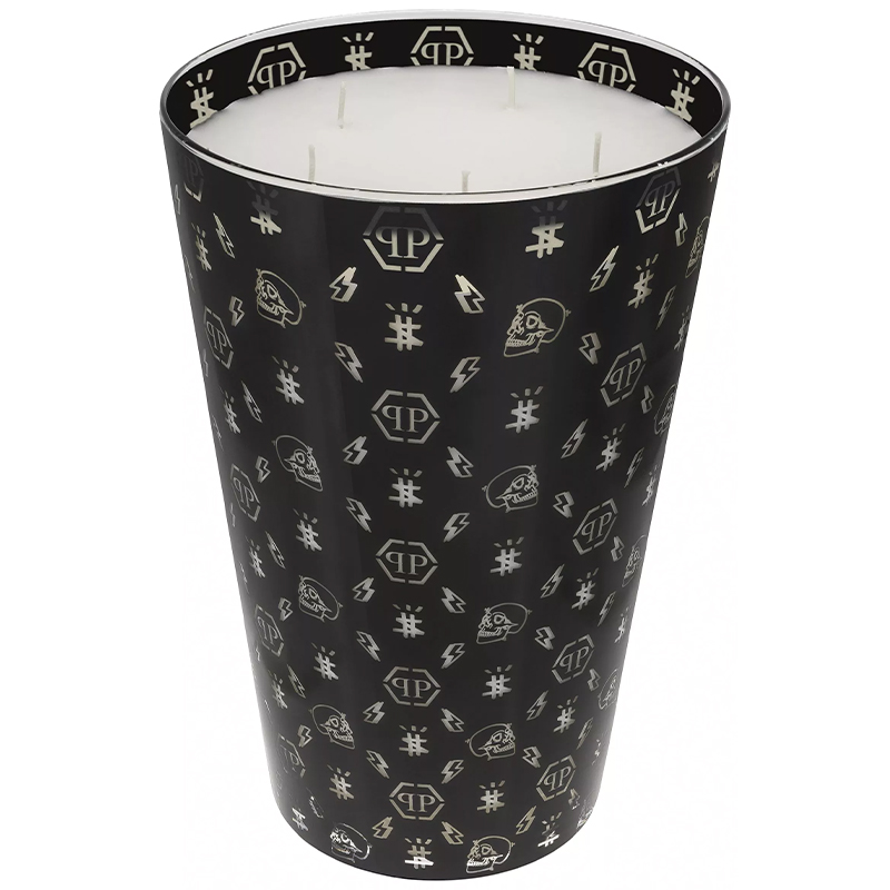 Свеча Philipp Plein Candle Monogram XL Черный Белый в Самаре | Loft Concept 