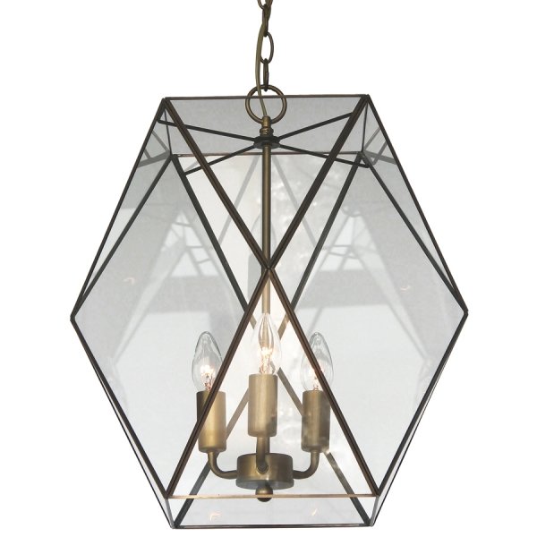 Подвесной светильник Rombius Pendant large III clear glass Латунь Античная полированная в Самаре | Loft Concept 