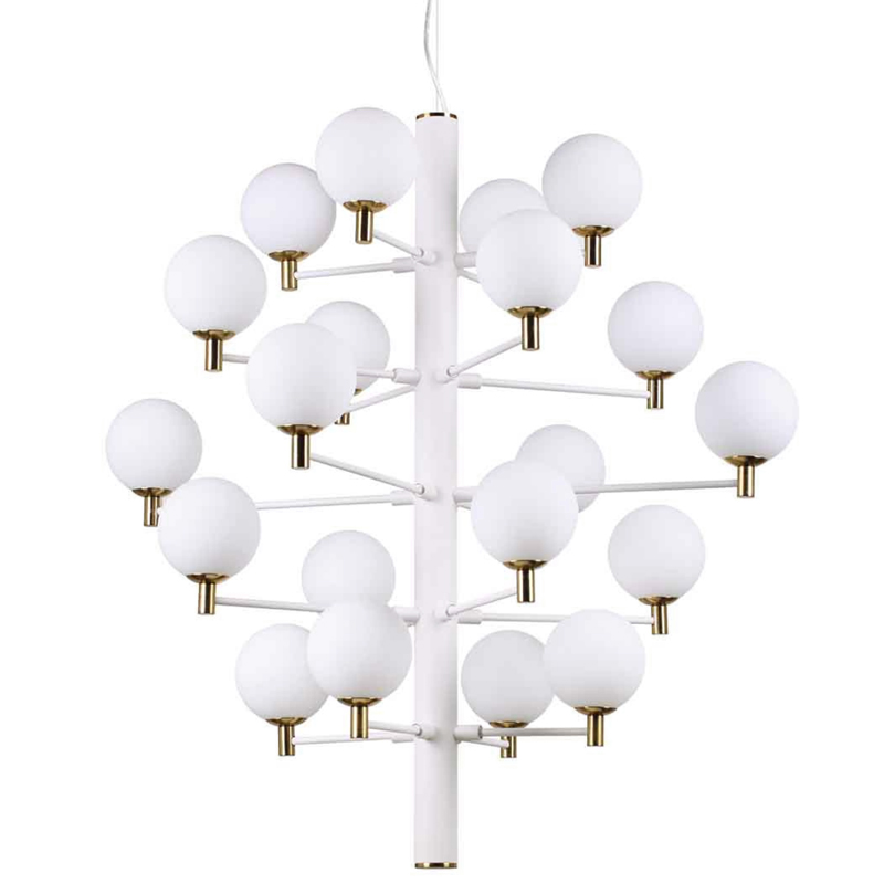 Люстра Italian Globe Abstraction Light White 20 Белый Золотой в Самаре | Loft Concept 