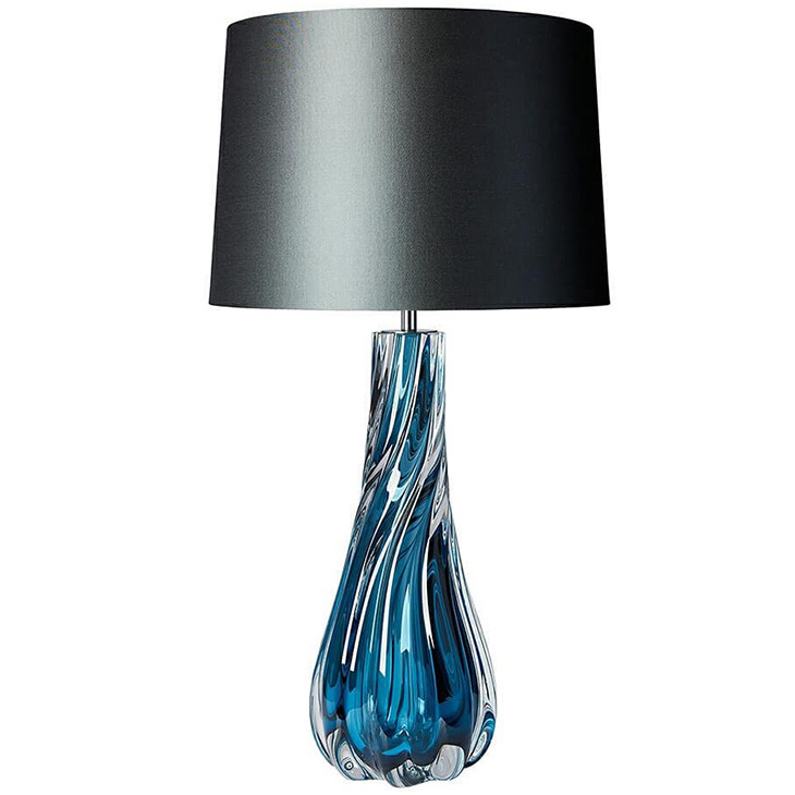 Настольная лампа Naiad Velvet Blue Table Lamp Черный Синий в Самаре | Loft Concept 