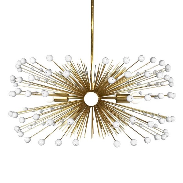 White Beaded Urchin Chandelier Sputnik  Золотой Белый в Самаре | Loft Concept 