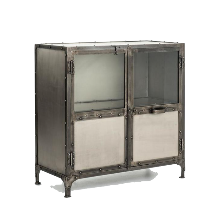 Комод металлический Industrial Steampunk Nickel 2 Door Cabinet  в Самаре | Loft Concept 