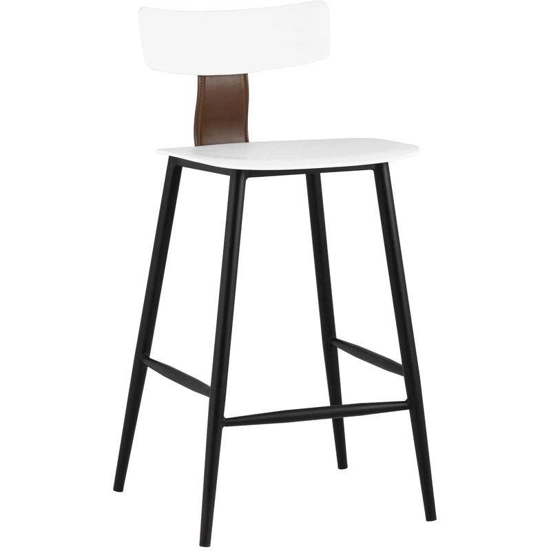 Стул Барный ANT White Eco-Leather 2 шт Белый Коричневый Черный Стул Барный ANT White Eco-Leather 2 шт Белый Коричневый Черный в Самаре | Loft Concept