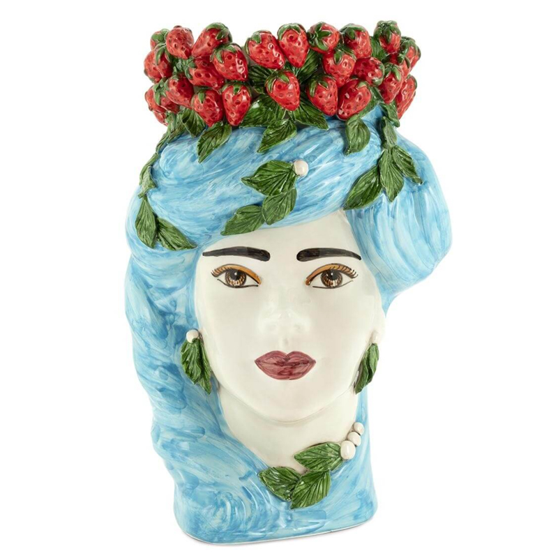 Ваза VASE STRAWBERRIES HEAD LADY BIG Blue Красный Голубой в Самаре | Loft Concept 