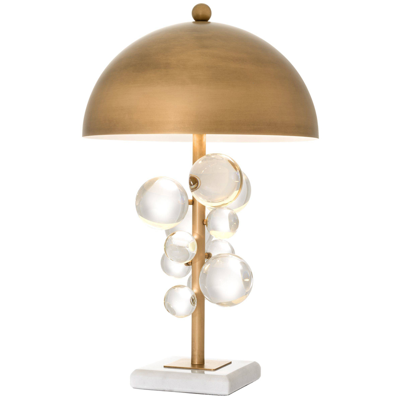 Настольная лампа Eichholtz Table Lamp Floral Латунь Античная полированная Прозрачное Стекло Белый в Самаре | Loft Concept 