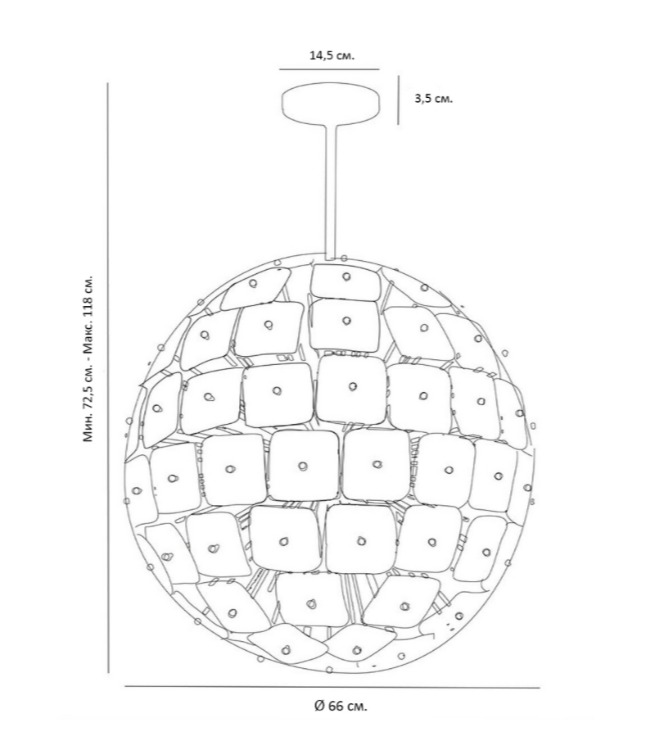 Люстра Sputnik Square Matt Chandelier в Самаре