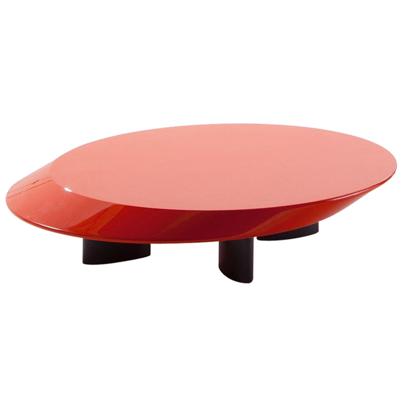 Кофейный стол Ellipse Red Glossy Coffee Table Красный Черный в Самаре | Loft Concept 