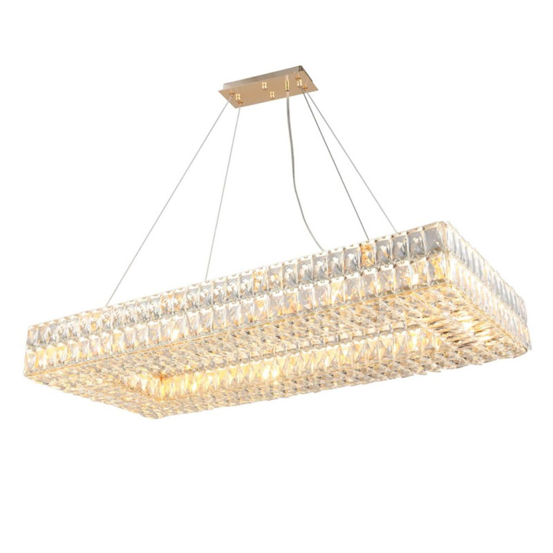 Люстра Crystal Regena Gold Rectangle Chandelier 100 Прозрачный Золотой в Самаре | Loft Concept 