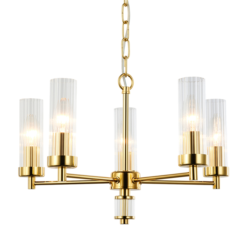 Люстра Jeanette Chandelier Gold 46 Глянцевое золото Прозрачный в Самаре | Loft Concept 