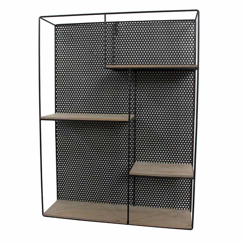 Полка Perforation Loft Rectangle Shelf Бежево-серый Черный в Самаре | Loft Concept 