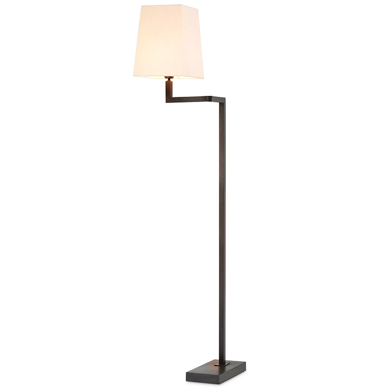 Торшер Eichholtz Floor Lamp Cambell Bronze Белый Темная бронза в Самаре | Loft Concept 