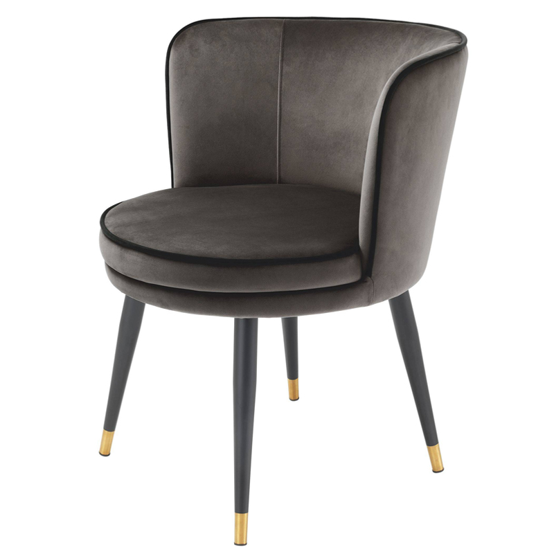 Стул Eichholtz Dining Chair Grenada grey Серый Черный Латунь в Самаре | Loft Concept 