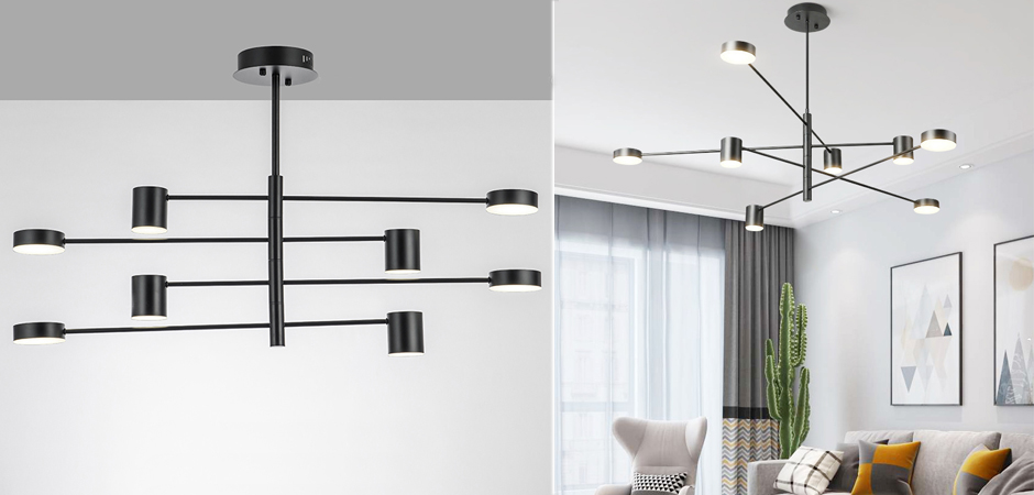 Светильник LED Lighting Black 8 lampholders Светильник LED Lighting Black 8 lampholders - Loft-Concept в Самаре