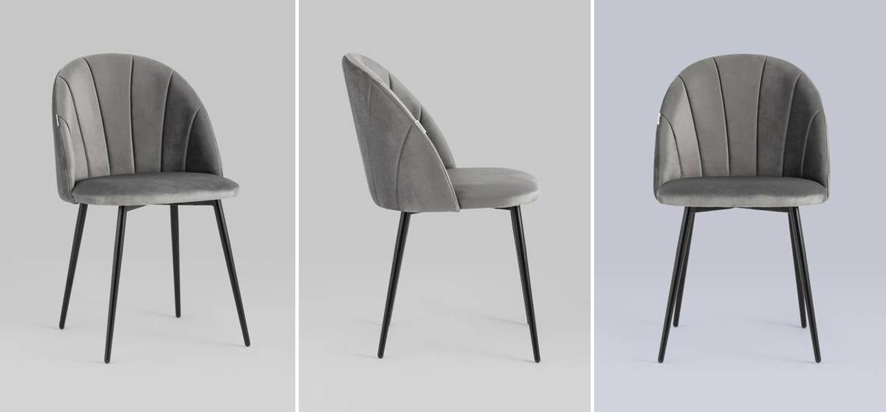 Стул Balsari S Chair Серый Велюр - фото