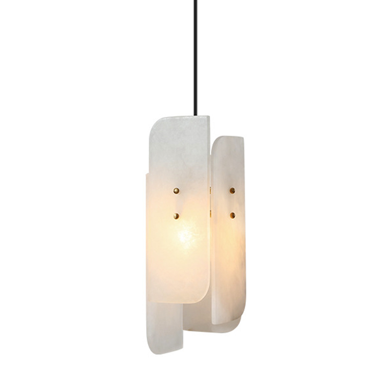 Подвесной светильник Ancel Hanging Light Белый Мрамор Bianco Глянцевое золото в Самаре | Loft Concept 