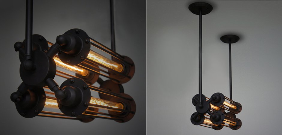 Подвесной светильник Loft Industrial Edison Cage Horizontal Quatro Подвесной светильник Loft Industrial Edison Cage Horizontal Quatro - Loft-Concept в Самаре