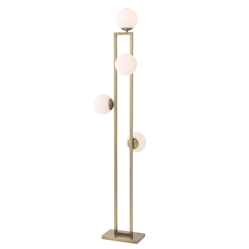 Торшер Eichholtz Floor Lamp Pascal brass Латунь Белый в Самаре | Loft Concept 