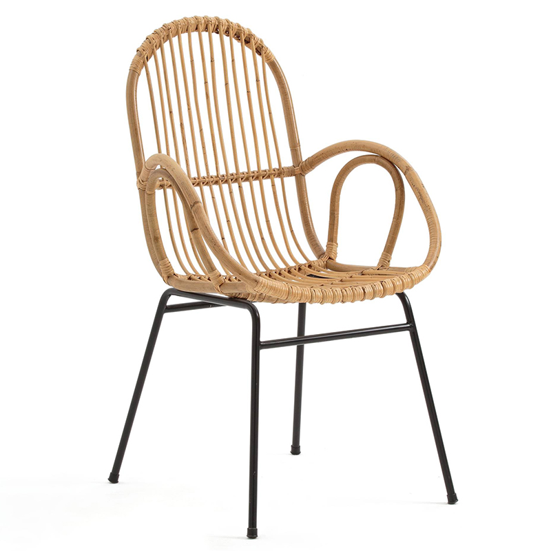 Стул Lucca Wicker Chair Бежевый Черный в Самаре | Loft Concept 