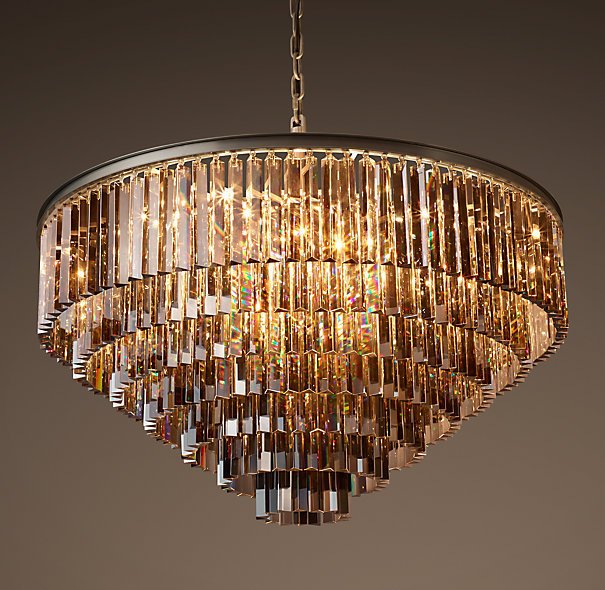 Люстра RH 1920s Odeon Smoke Glass Fringe Chandelier -80, 100 Черный в Самаре | Loft Concept 