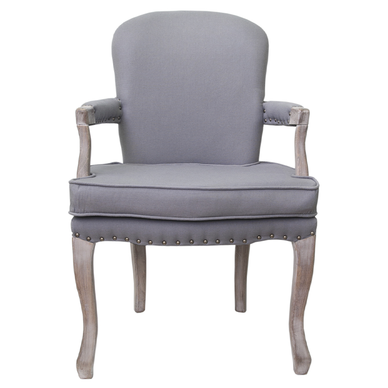 Кресло Aubrey Classical Armchair grey flax Серый Коричневый в Самаре | Loft Concept 