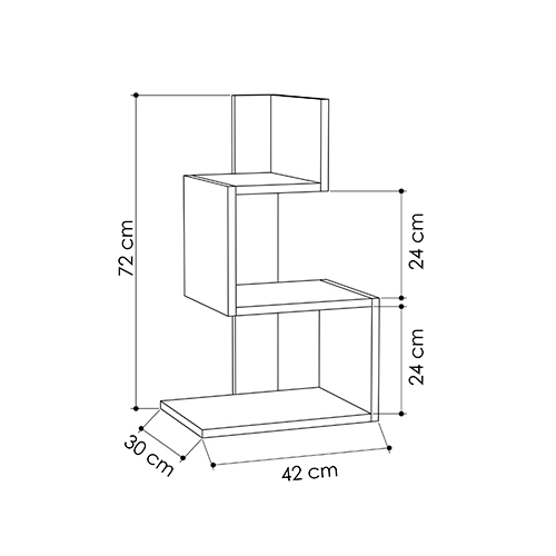 Стол приставной трехъярусный белого цвета ROSIE SIDE TABLE WHITE OAK в Самаре