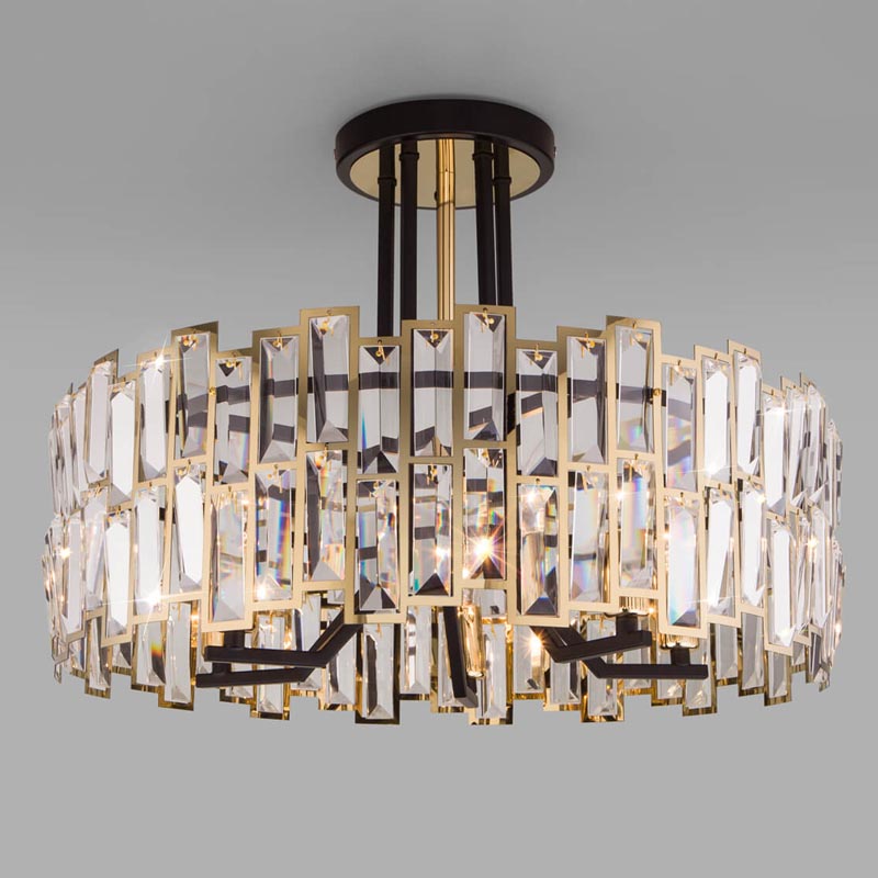 Потолочная люстра Darkness Chandelier gold 53 Черный Прозрачный (Transparent) Золотой в Самаре | Loft Concept 