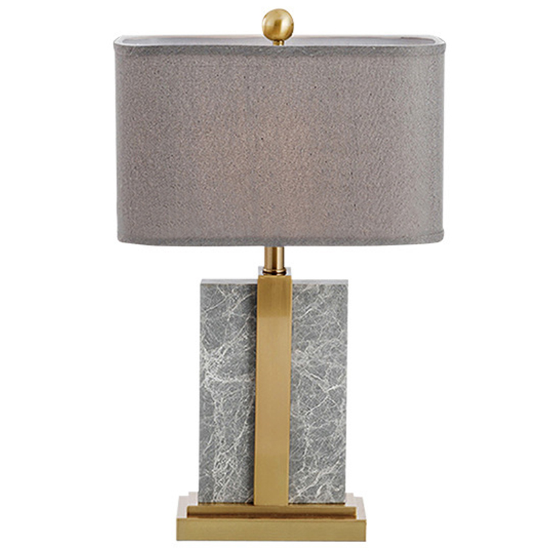 Настольная лампа Marble Brass Grey Table Lamp Серый Латунь в Самаре | Loft Concept 