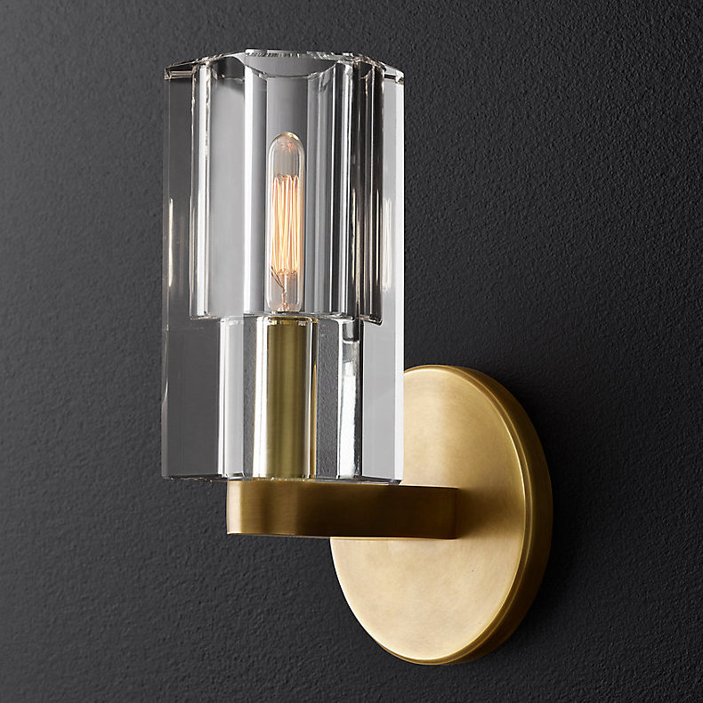 Бра Restoration Hardware Arcachon Single Sconce Прозрачное Стекло Латунь в Самаре | Loft Concept 