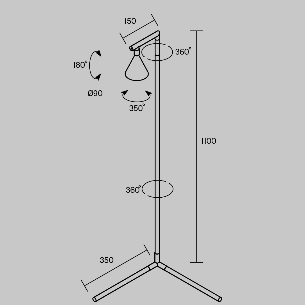 Напольный торшер светодионый Stripe 3000К 20Вт в Самаре