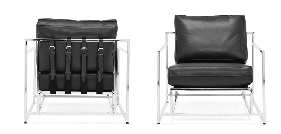 Кресло Black Calfskin Armchair Кресло Black Calfskin Armchair - Loft-Concept в Самаре