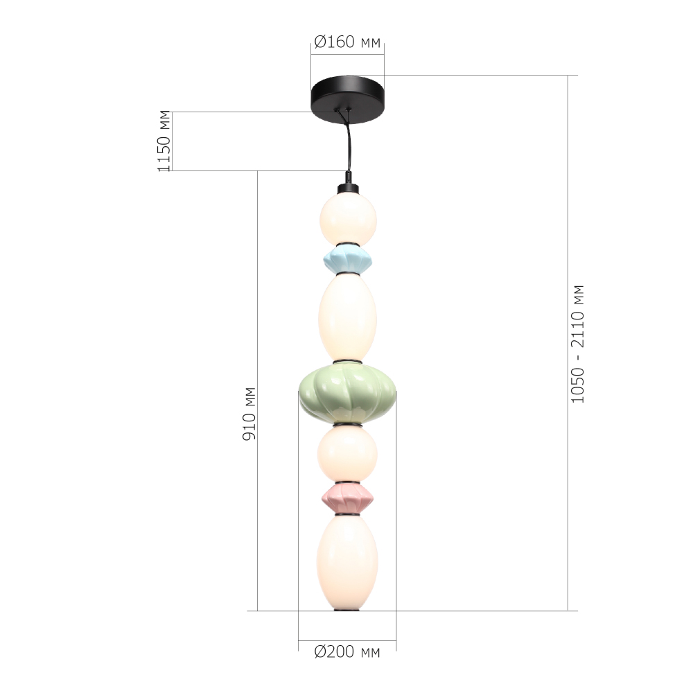 Подвесной светильник фигурный с керамическими элементами 32W LED Fragrant Light в Самаре