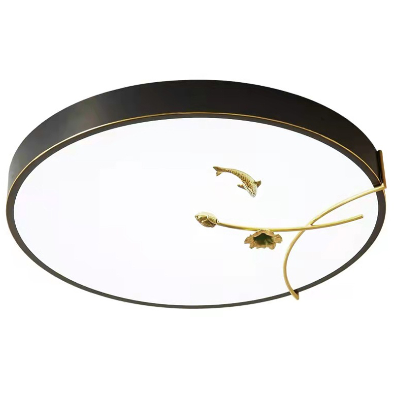 Круглый потолочный светильник Gold Fish Round Ceiling Lamp Black Черный Черный Белый Зеленый в Самаре | Loft Concept 