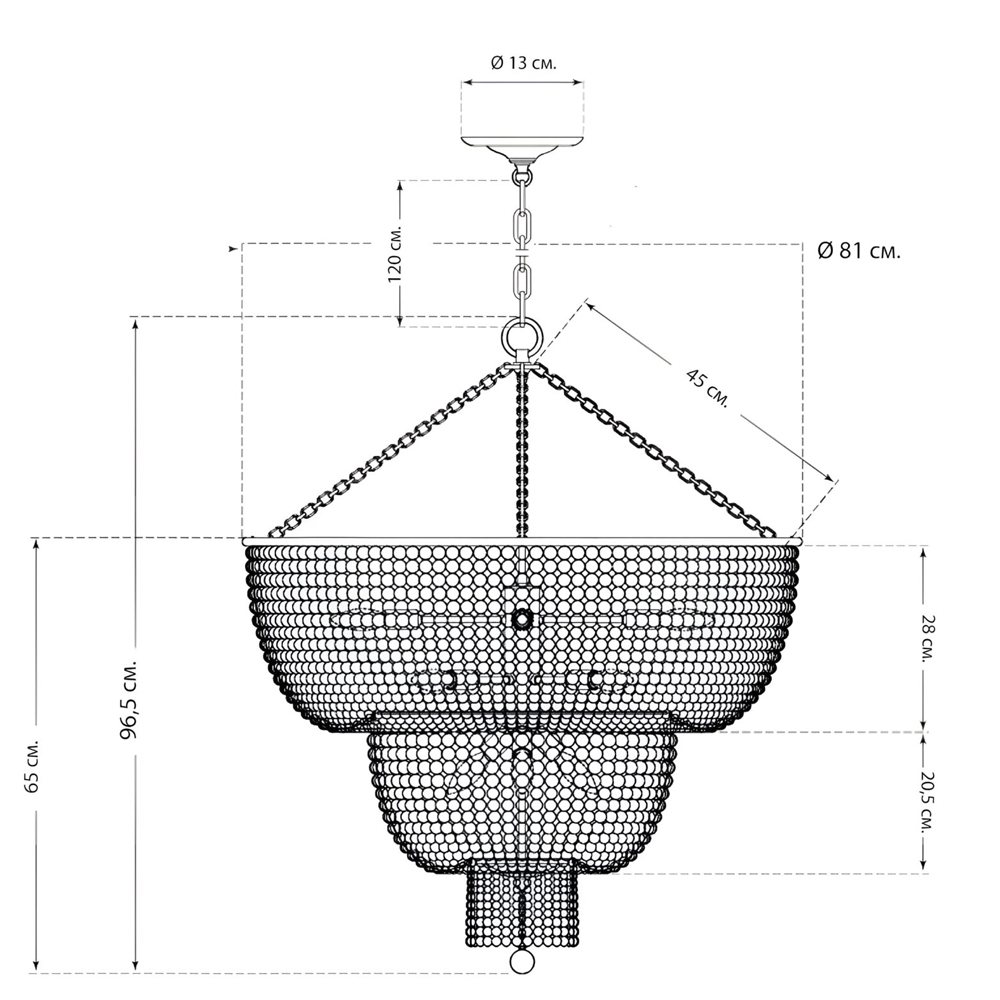 Люстра двухъярусная со стеклянными бусами Glass Bead Chandelier в Самаре