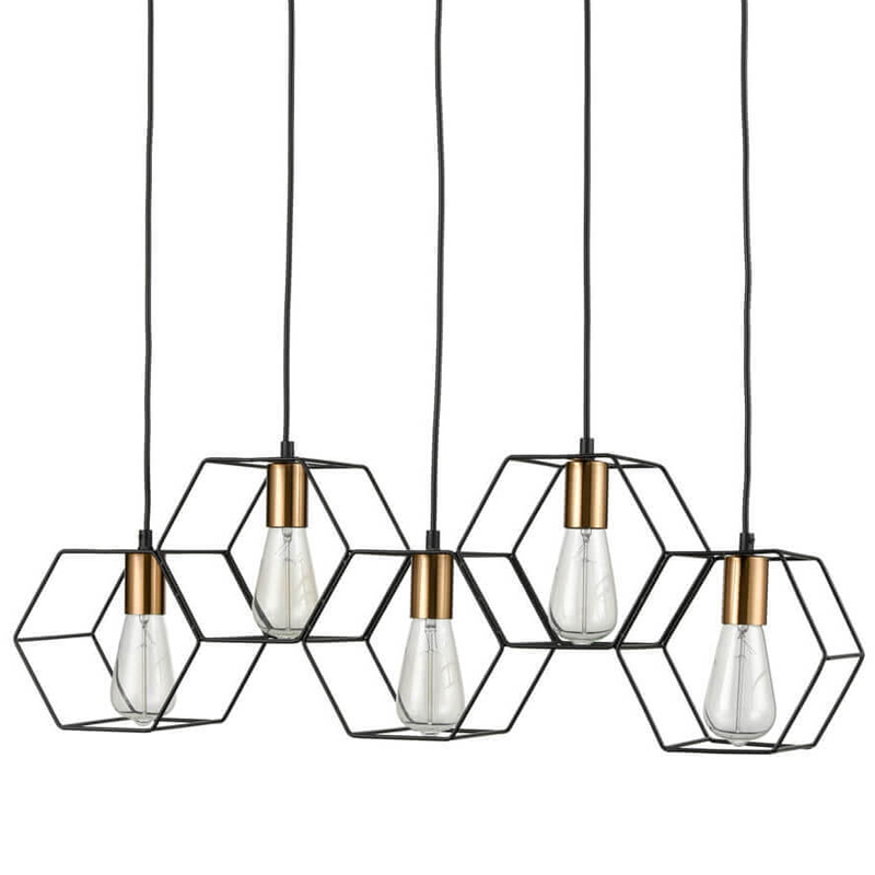 Люстра Loft Wire Cage Pendant 5 Черный в Самаре | Loft Concept 