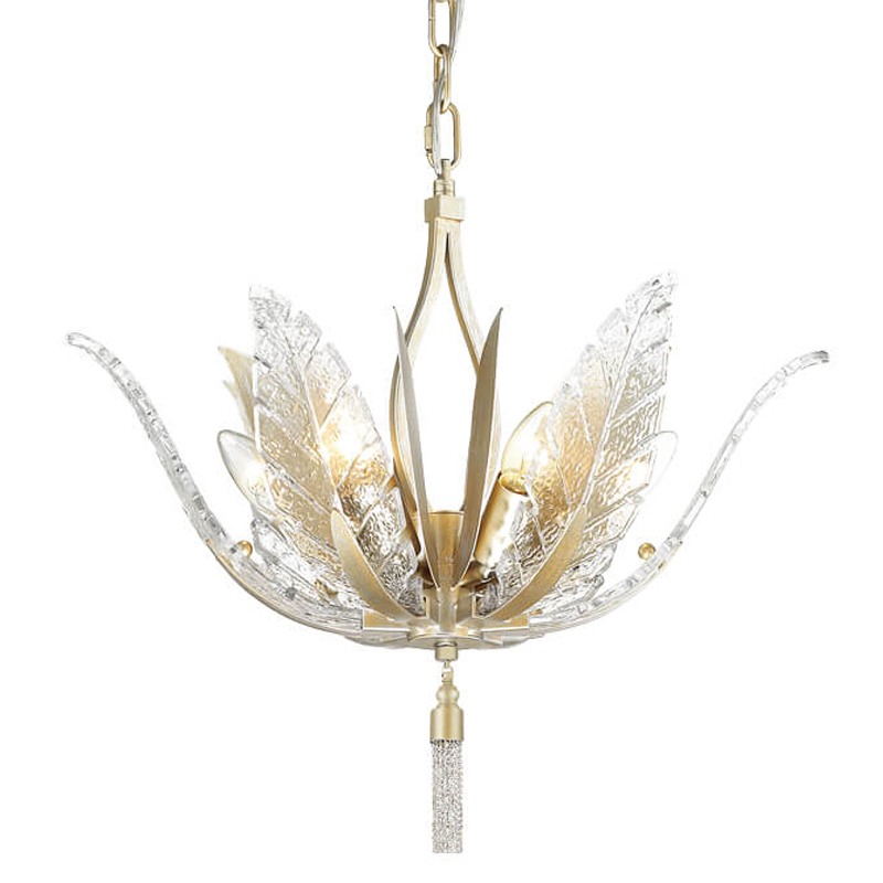 Люстра Glass Petals Chandelier 50 Золотой Прозрачный (Transparent) в Самаре | Loft Concept 