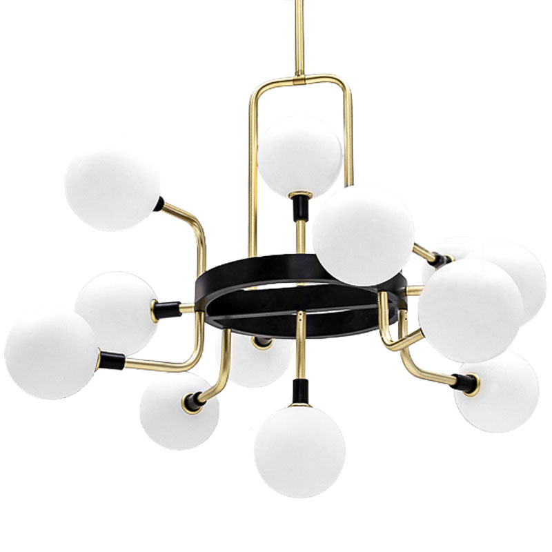 Люстра TECH Lighting Viaggio Chandelier 12 Черный Белый Глянцевое золото в Самаре | Loft Concept 