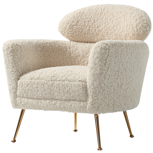 Кресло Milk Boucle Chair Молочный Золотой в Самаре | Loft Concept 