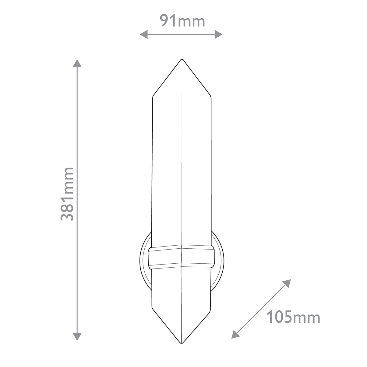 Бра черного цвета металлическое с вертикальным плафоном из алебстра Alora в Самаре