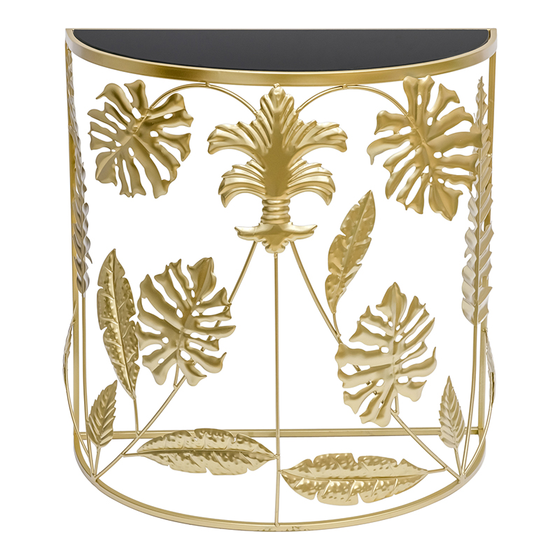 Консоль Tropical Gold Leaves Console Золотой Черный в Самаре | Loft Concept 