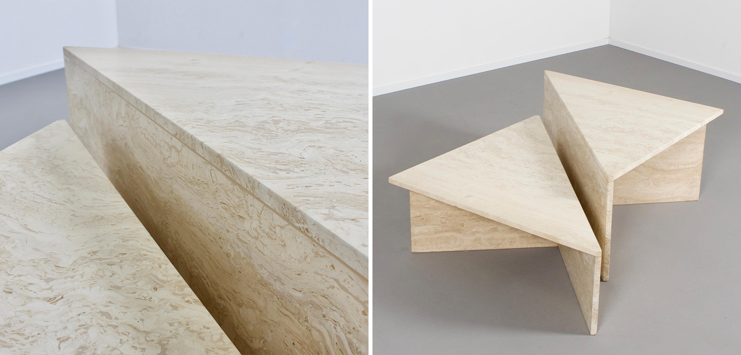 Журнальный стол из мрамора Large Travertine Coffee Table by UpUp - фото №1