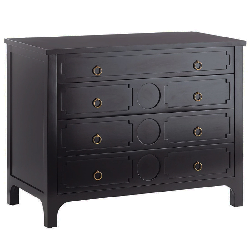 Комод с 4-мя ящиками Lawrence chest of drawers Black Черный Черный в Самаре | Loft Concept 