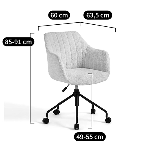 Вращающееся кресло с обивкой букле Boucle Office Chair в Самаре