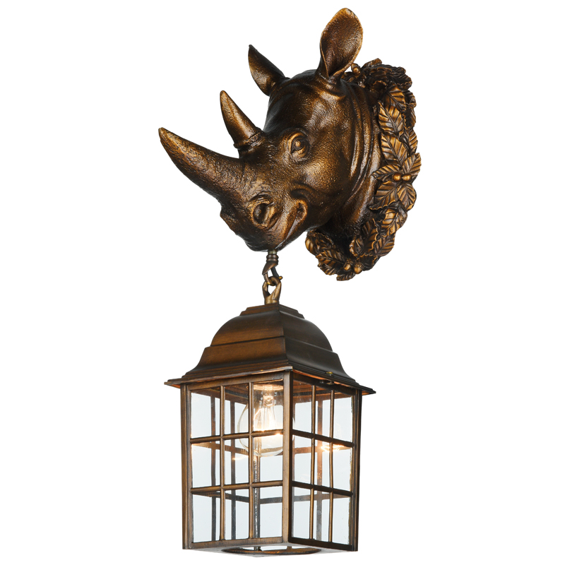 Уличный светильник Rhinoceros Lantern Темная бронза Прозрачное Стекло в Самаре | Loft Concept 