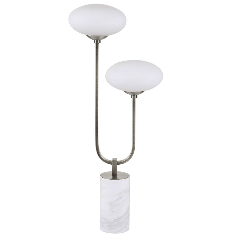 Oval Balls Mushrooms Table Lamp Silver Серебряный Прозрачный белый в Самаре | Loft Concept 